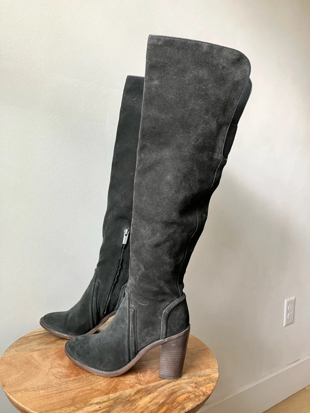 Vince Camuto | Melaya Suede Tall Over the Knee Leather Heeled Boots
